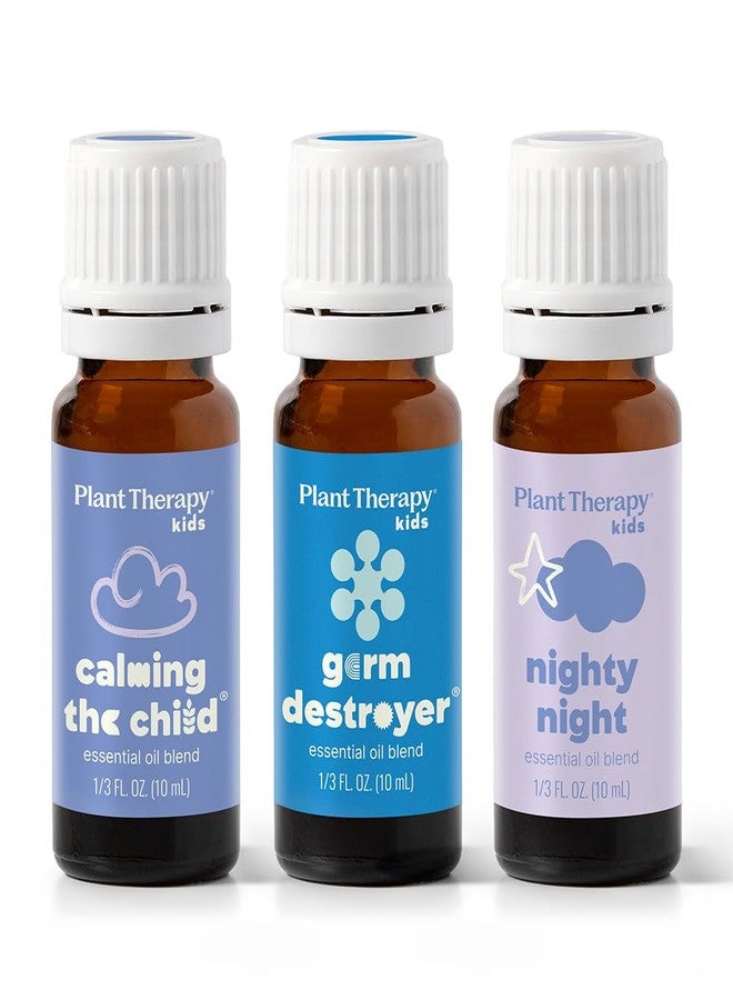 Plant Therapy KidSafe The Essentials Blend Set 100% Pure, Undiluted, Therapeutic Grade, KidSafe Essential Oils for Calming, Sleep, and Immune Support, 10 ml (1/3 oz) Each - Image 1